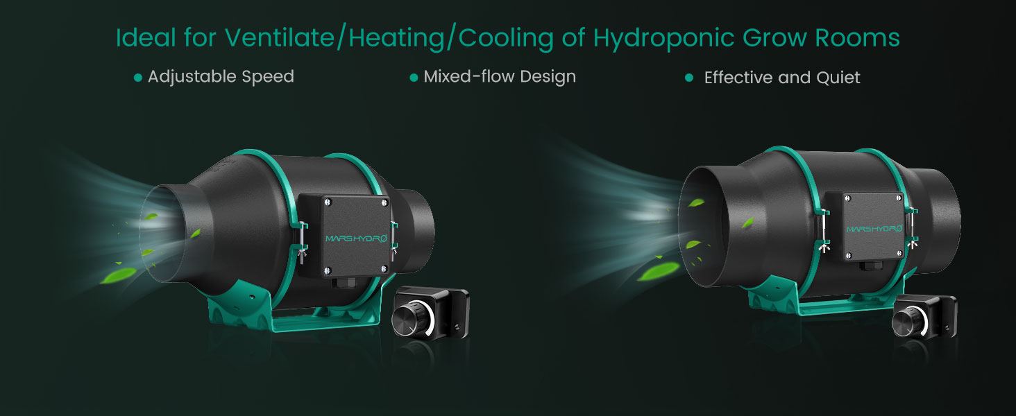 7mars hydro iFresh Smart Inline Duct Fan hydroponic rooms
