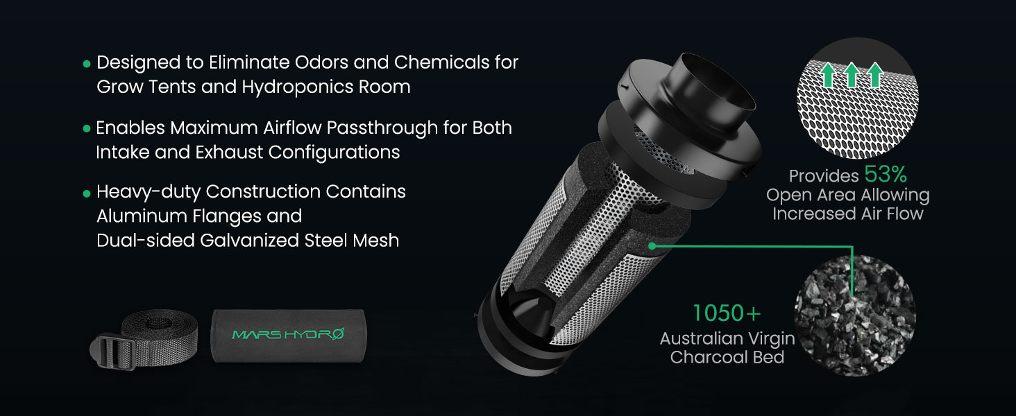 mars hydro 6inch carbon filter with high quality materials