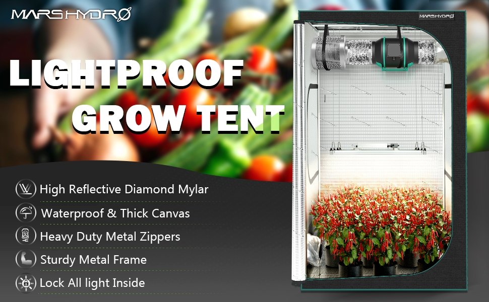 Mars Hydro 150x300x200cm grow tent non toxic for indoor plants
