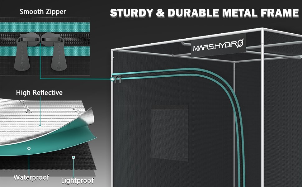 mars hydro grow tent sturdy durable metal frame