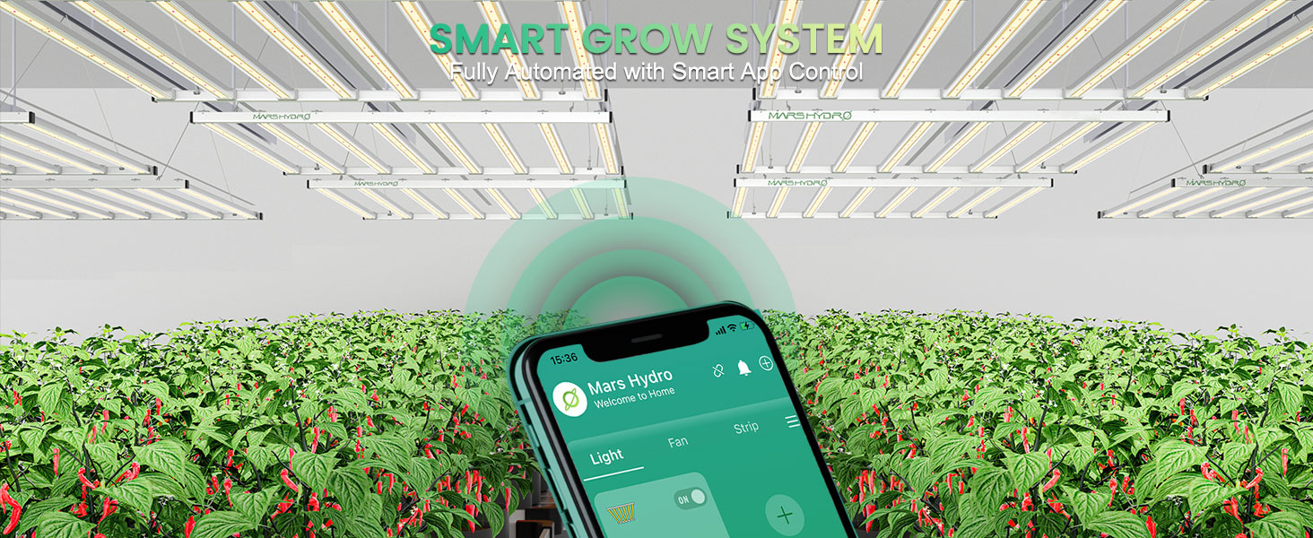 mars hydro fc-e8000 smart led grow light commercial cultivation app control