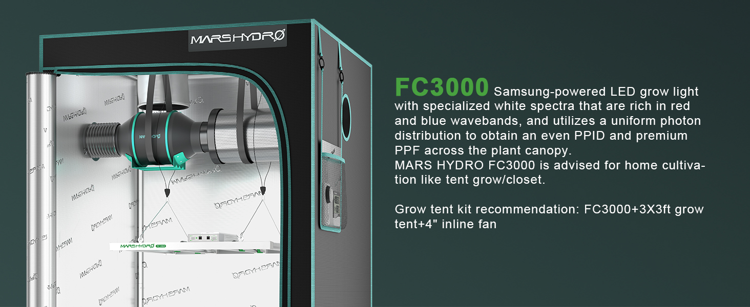 FC3000 is recommend for 3x3 grow tent