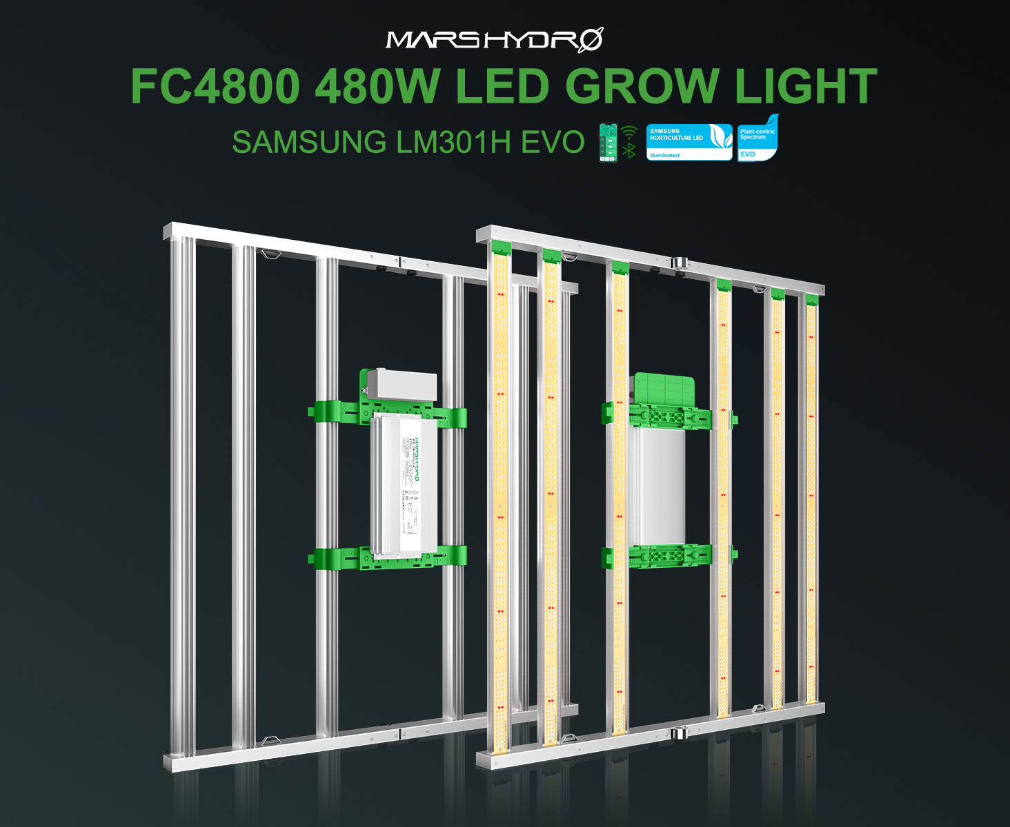 Mars Hydro Smart FC4800 LED Grow Light Samsung LM301H EVO, more convenient to control on phone
