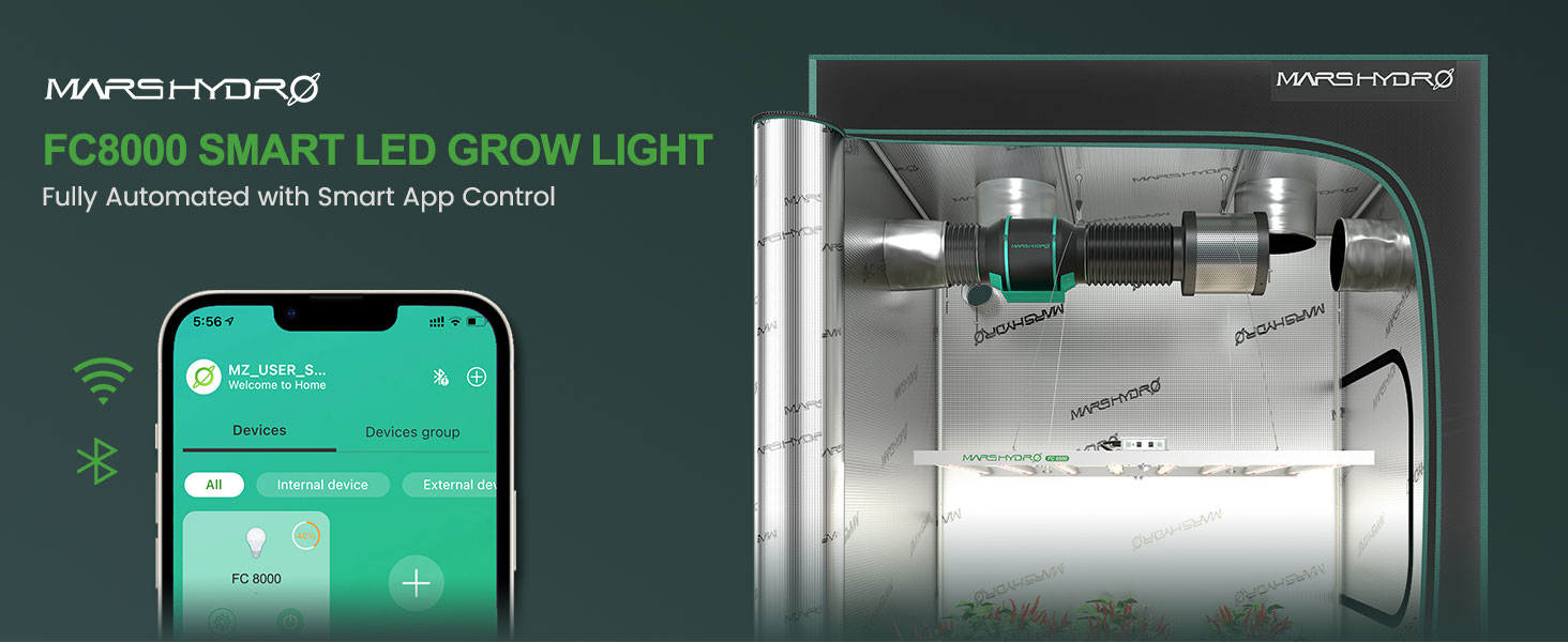 Умный светодиодный светильник для выращивания растений Mars Hydro FC8000 SAMSUNG LM301H EVO - Mars Hydro Smart Items