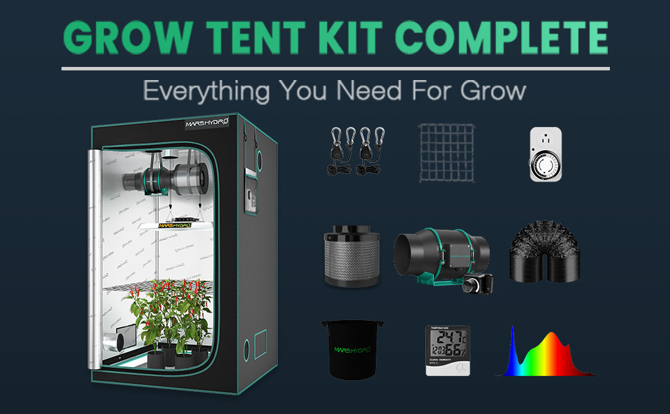 Mars Hydro TSW2000 Grow Tent Kits Including Most Equipment for Indoor Plants Veg Flower