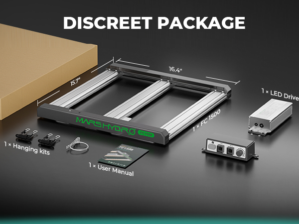 Discreet Package of Mars Hydro FC1500 EVO Dimmable LED Grow Lights