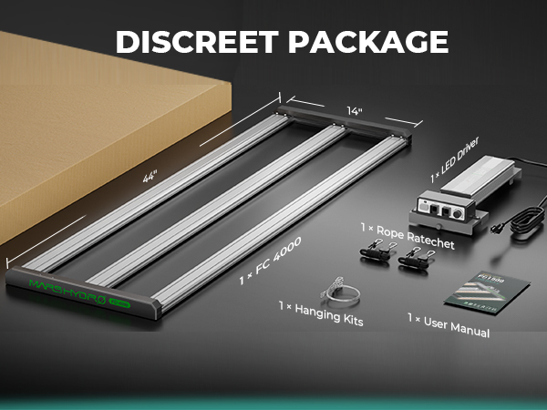 Discreet Package of Mars Hydro FC4000 EVO Dimmable LED Grow Lights