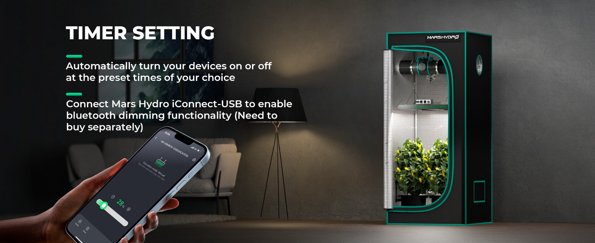 App dimming control of Mars Hydro Smart FC3000 LED