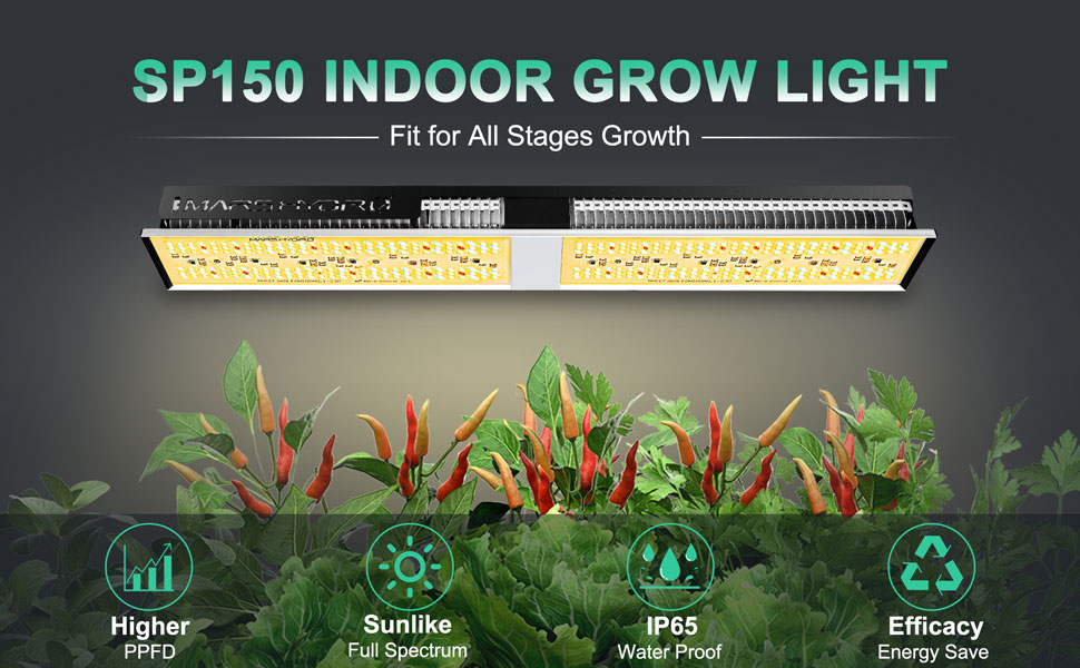 Mars Hydro sp150 140W LED grow light full spectrum plant lamp for indoor home veg flower