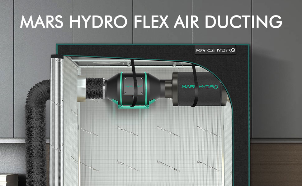 100mm Hydroponics Intake Ventilation KitFanDucting HyFlo 4" 