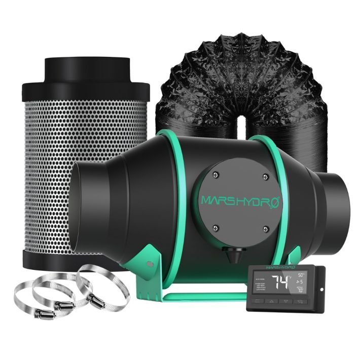 Carbon filter outlet and fan