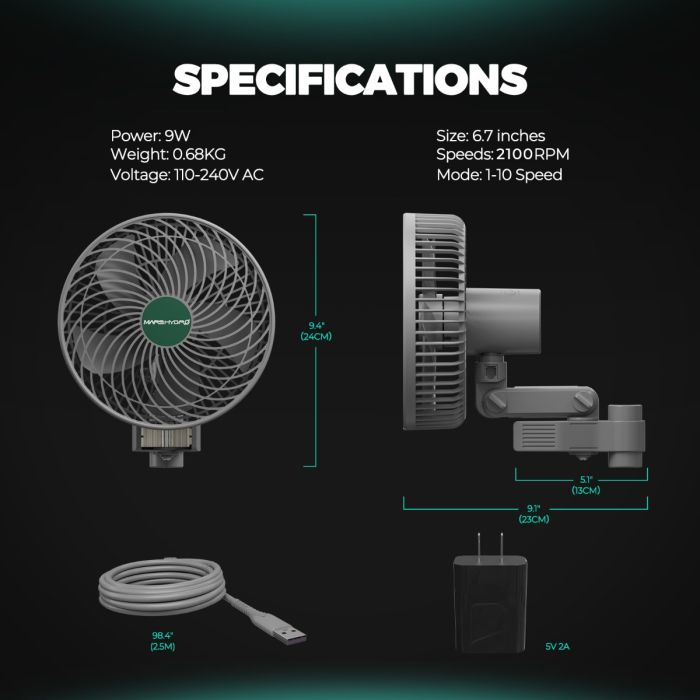 100%正規品 On Clip Fan Hydro Mars | Tent Grow For 扇風機・サーキュレーター