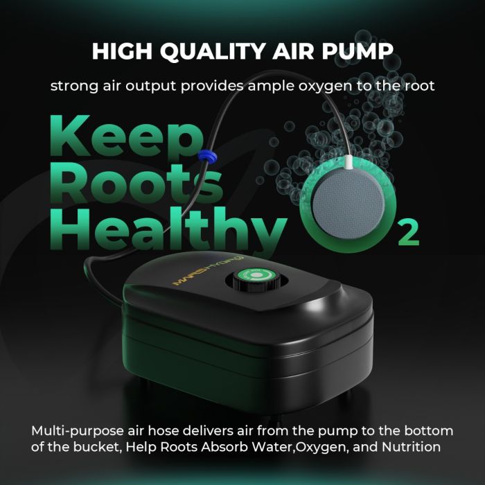 MARS HYDRO Oxygen Air Pump for DWC Hydroponic System Kits Air Diffuser  Bubbler