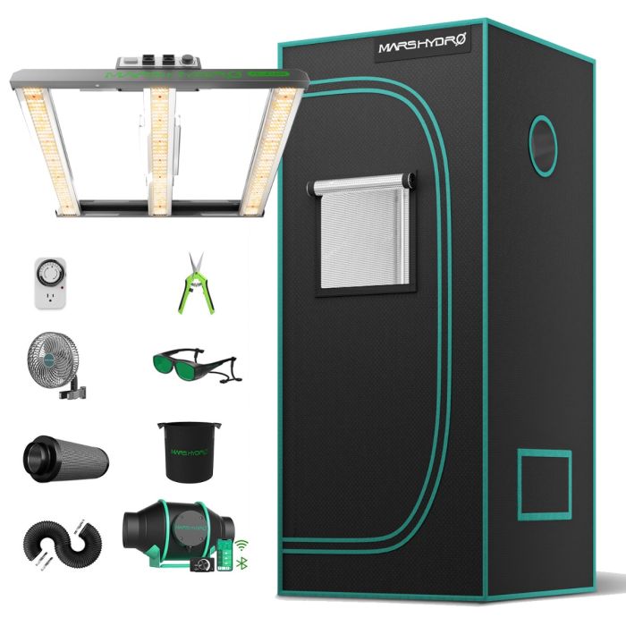 Mars Hydro FC-E1500 LED Grow Light + 2'x2' (70X70X160CM