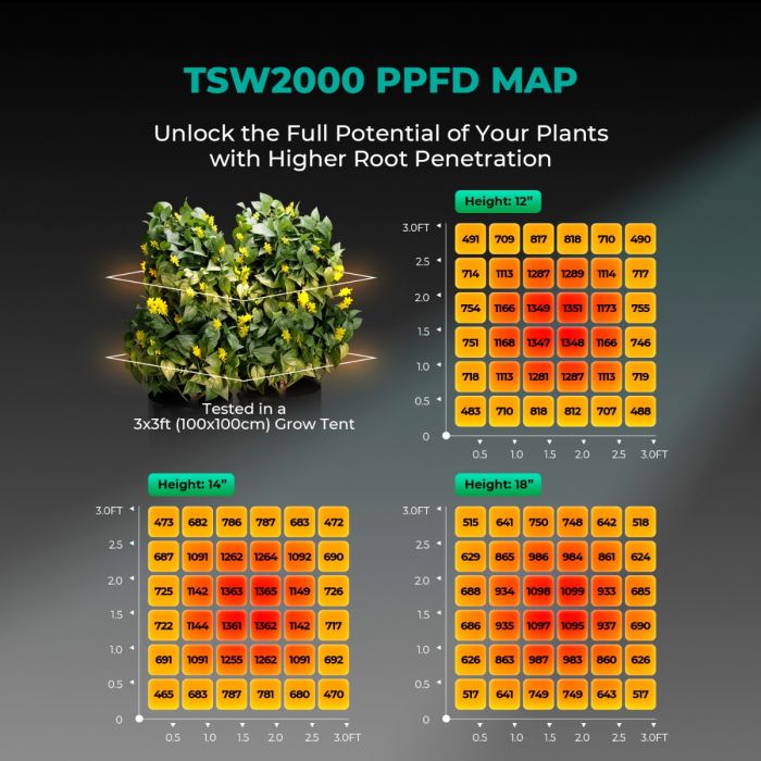Mars Hydro TSW 2000　２台セット　多肉植物ライト TSW 2000 Reflector Full Spectrum Led Grow Lights - Mars