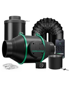 2025 Mars Hydro iFresh 4 Inch Inline Duct Fan and Refillable Carbon Filter Combo with Speed Controller