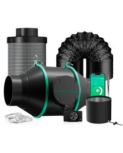 Mars Hydro iFresh 4-Inch Smart Inline Duct Fan and Refillable Carbon Filter Combo Ventilation For Grow Tent