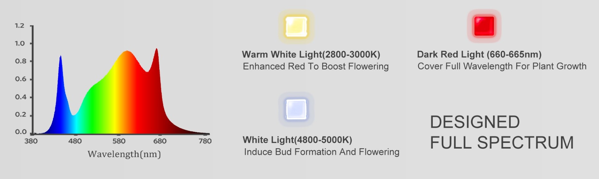 The spectrum of 6500 and 8000 led grow lights is the same.