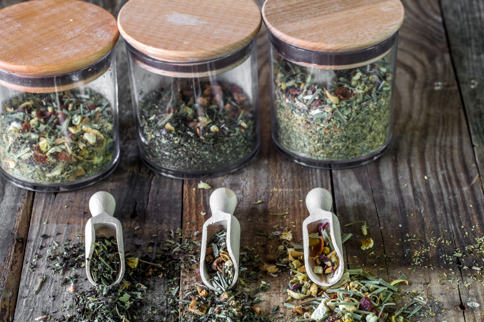 Store the dried herbs