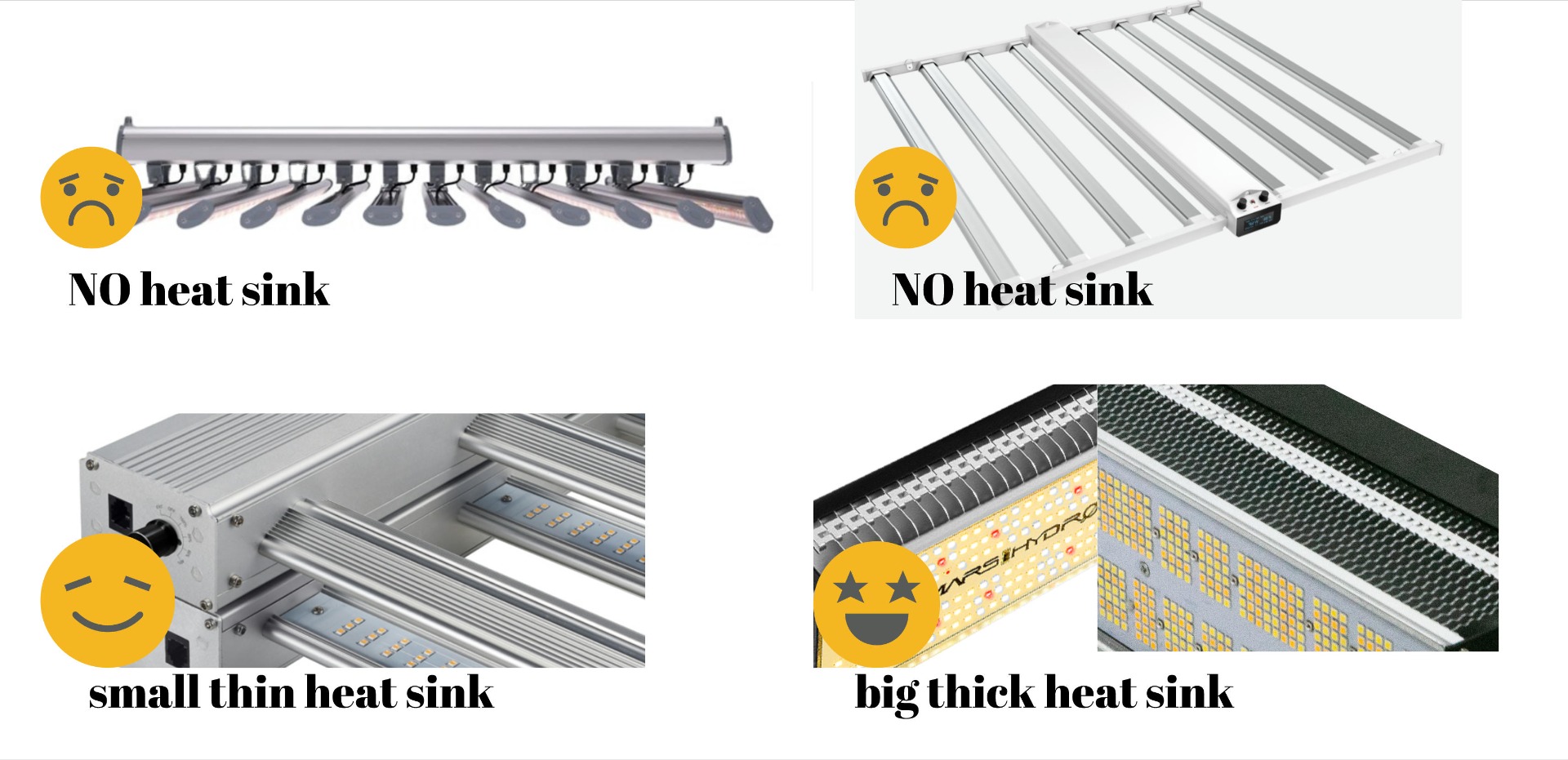 different heat sinks