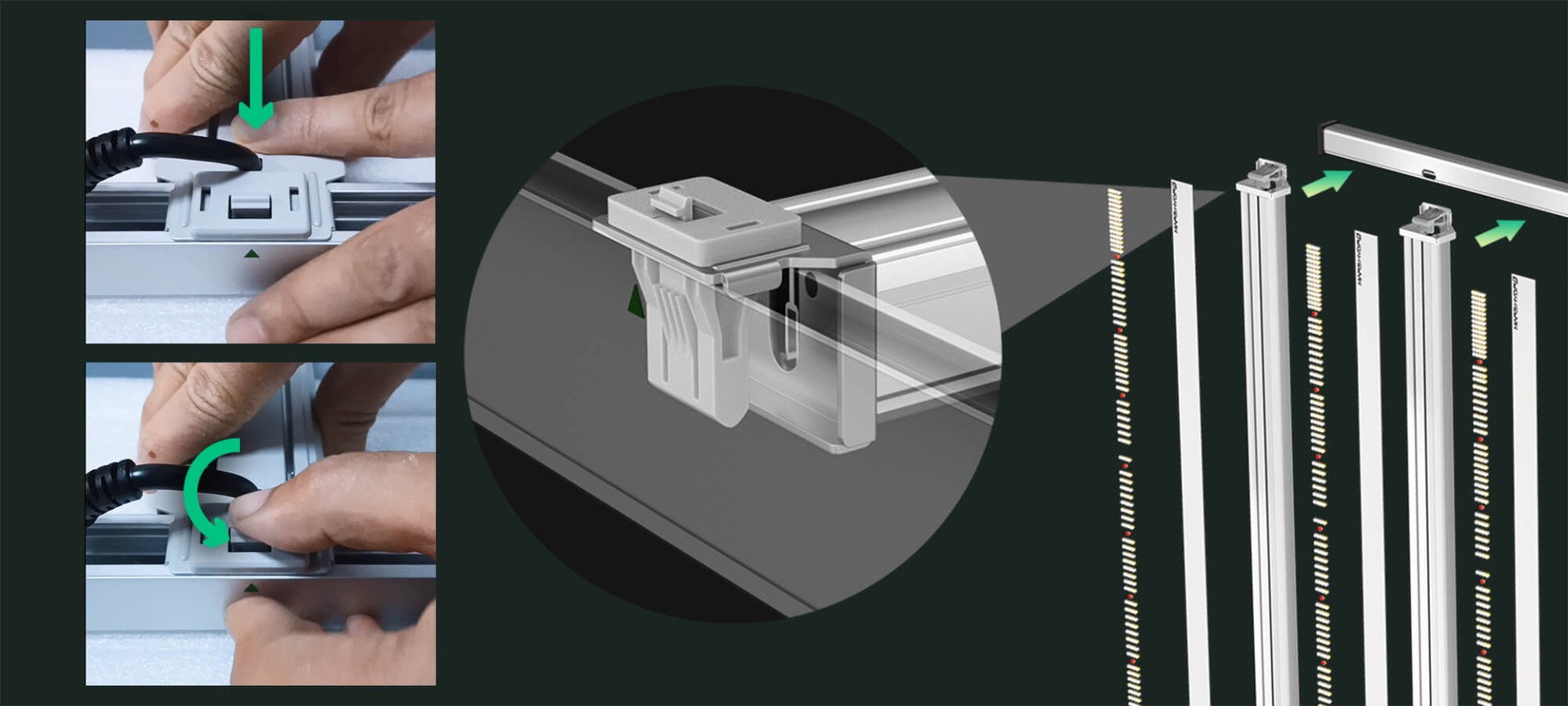 The effortless snap-in design in light bar assembly