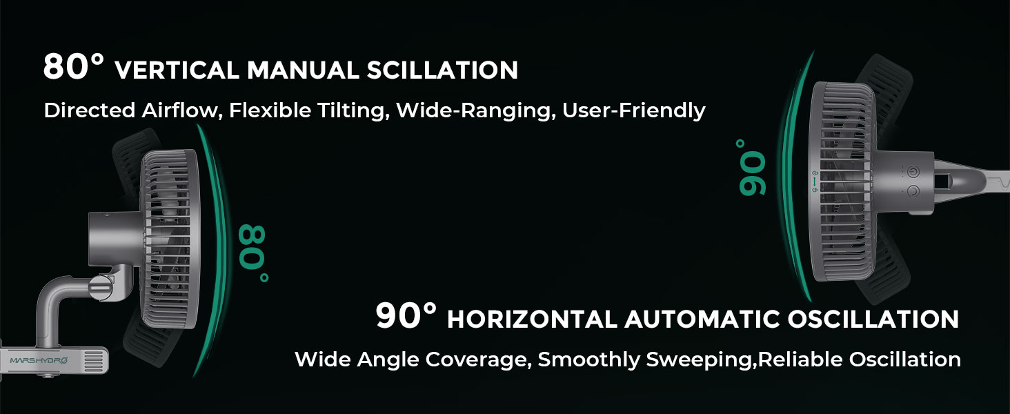 Mars Hydro Clip-on Auto-Oscillating Fan easy and firm installation
