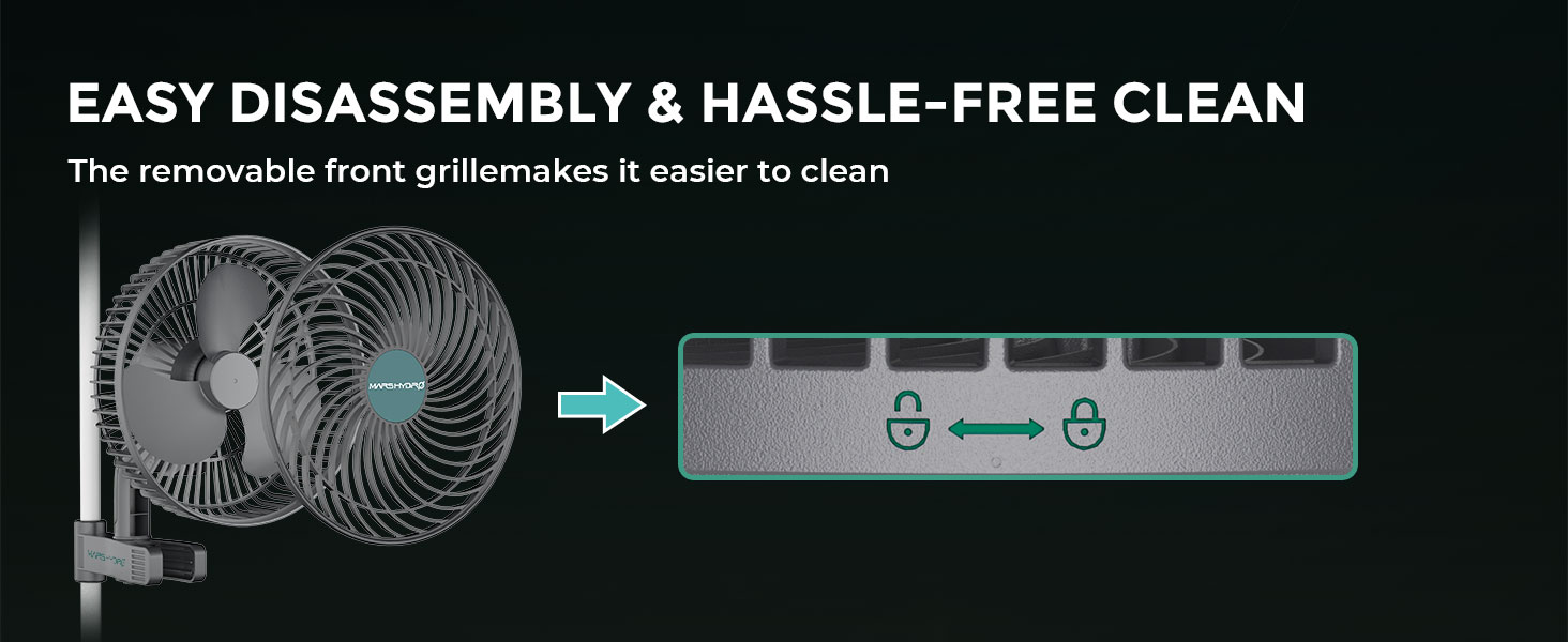 Mars Hydro Grow Tent Clip-on Auto-Oscillating Fan